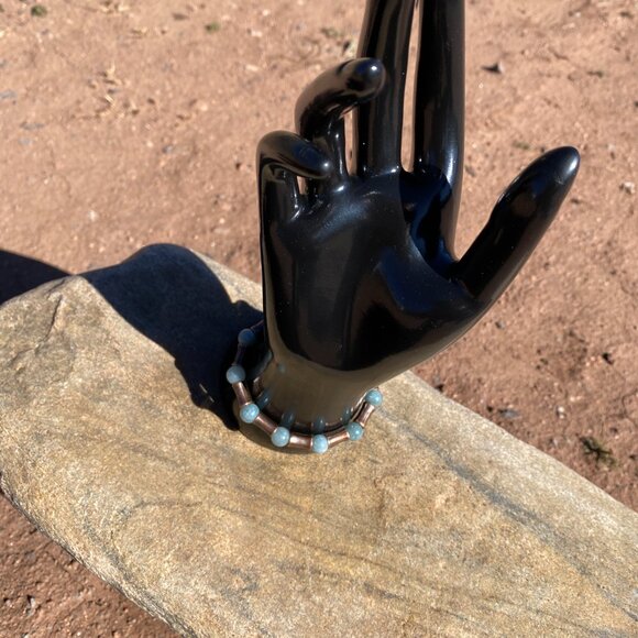 Wanderer and Gatherer Bracelet - Jade and Bamboo Brass SM/SM-MED - Picture 4 of 5